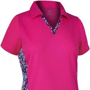 Monterey Club Women's Pink Contrast Polo Shirt, M